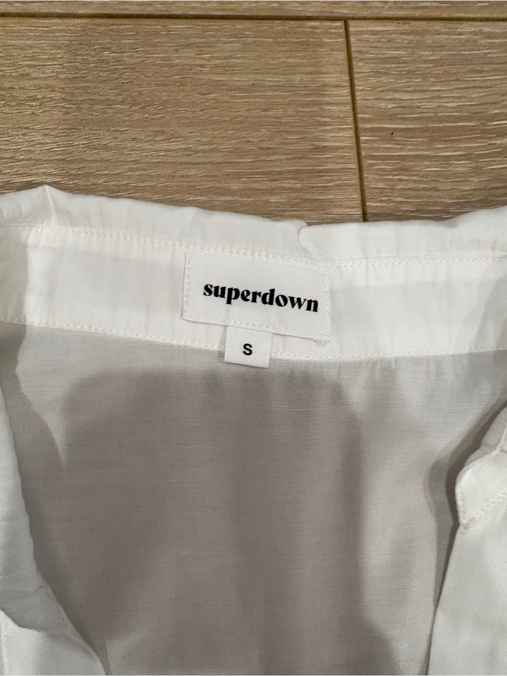 Superdown Presley surplice bodysuit White shirt bodysuit Size S - Picture 7 of 9